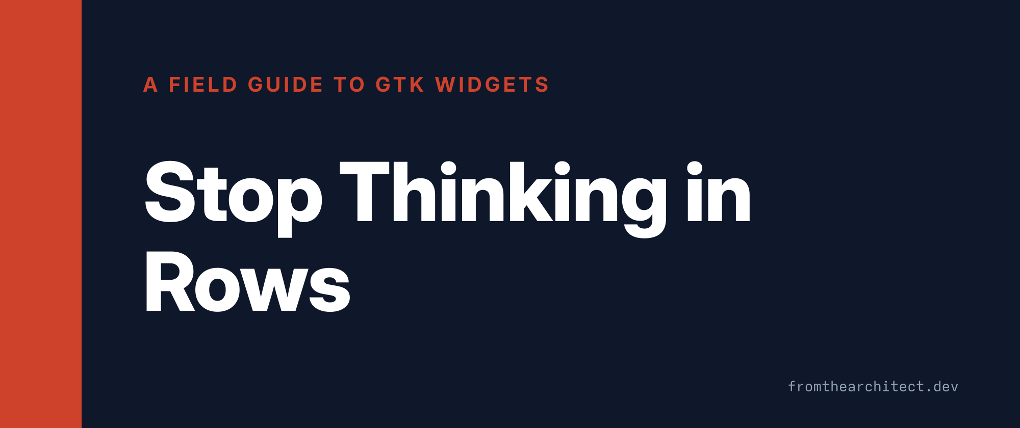 Stop Thinking in Rows: GListModel and the Modern List Mindset